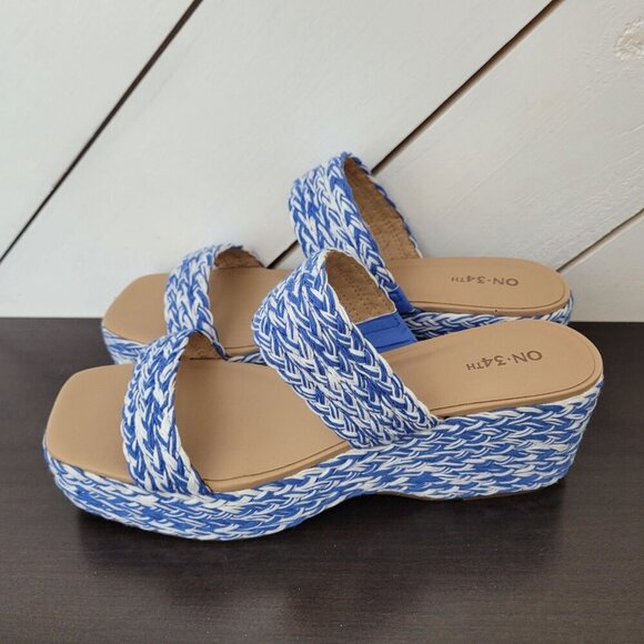 NEW ON-34TH Women's 12 Braided Raffia Platform Sandals  Dual Straps - Picture 3 of 9